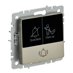 Кнопка звонка с индикацией IEK BRITE ВС10-1-9-БрШ для отелей, 10А, шампань [BR-V14-2-10-K37]