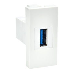 Розетка USB IEK PRIMER РКЮ-10-00-П, A 3.0 (1 модуль) белая [PR-KK40D-RU-0-1-A3-K01]