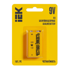 Батарейка щелочная IEK Alkaline 6LR61 9V, 1 шт [ABT-6LR619V-OP-L01]