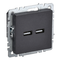 Розетка USB IEK BRITE A+A 5В 3,1А РЮ10-1-БрЧ черный [BR-U21-D31-K02]