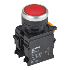 Кнопка IEK MASTER Ø 22 мм, 1NO+1NC, красная [MI-BT60-11-3-22-K04]