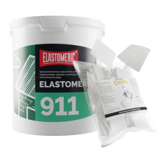 Ремкомплект Elastomeric 911: гидроизоляционная мастика 6 кг (винно-красный) и заплатка Elastomeric Chips 90 х 90 мм
