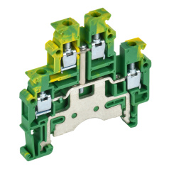 Клеммная колодка двухуровневая IEK "ARMAFIX" CTS-ML-PEN 4 мм², заземление, желто-зеленая [YCT13-03-2-K52-004]