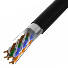 Кабель витая пара F/UTP TOKOV ELECTRIC "TOKOV PRO Fluke tested", категория 5E, 4х2х24AWG, PE, черный [TKP-C05-F42-5E-305-OD]