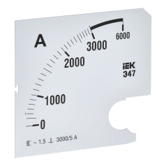 Шкала сменная для амперметра IEK Э47 3000/5А класс точности 1.5, 96 х 96 мм [IPA20D-SC-3000]