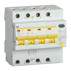 Дифференциальный автомат IEK KARAT АД14S 4P 63А 300мА, тип AC [MAD13-4-063-C-300]
