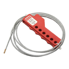 Тросовый блокиратор, сталь в ПВХ оплетке, Ø 3 мм, 1.8 м, красный [gwrL61-1]