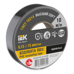 Изолента IEK MIXTAPE 7, 0.15 х 15 мм, черная, 10 м [EX-IZ10-C15-15-10-K02]