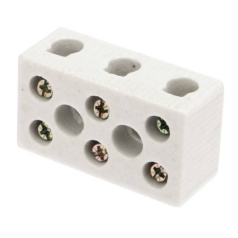 Клемма керамическая винтовая Rexant КВ 16 мм², 3 пары контактов, с крепежным отверстием [07-6228]