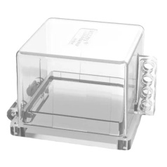 Блокиратор кнопки с квадратным основанием и квадратным колпачком, поликарбонат, размер отверстия 70х70 мм, 90х90х64 мм, прозрачный [gwrD60-4]