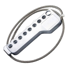 Тросовый блокиратор стальной, нержавеющая сталь, Ø 4 мм, 1.5 м, серебристый [gwrSL61]