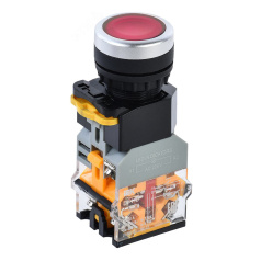 Кнопка управления IEK D8-11D Ø 22 мм, 1NO+1NC, с подсветкой, красная [BBT30-11D-3-12-K04]