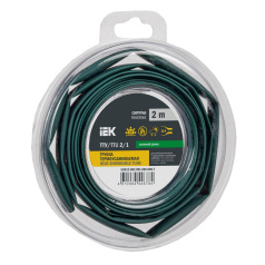Термоусаживаемая трубка IEK ТТУ нг-LS 2/1, зеленая, 2 м [UDR12-002-001-002-K06-T]
