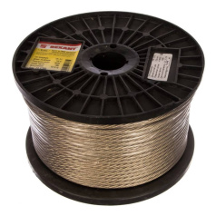 Трос стальной в ПВХ оплетке Rexant Ø 5.0 мм, прозрачный, бухта 100 м [09-5250]