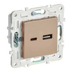 Розетка USB IEK SKANDY A+C 3,1А SK-R14Sa песочный [SK-U22-D31-K98]
