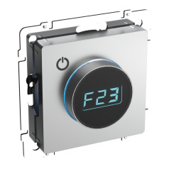 Термостат электронный ТС10-1-БрА IEK «BRITE» с индикатором, алюминий [BR-RT11-K47]