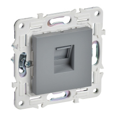 Розетка компьютерная RJ45 IEK SKANDY кат. 6 SK-K02Gr серый [SK-K10-2-K03]