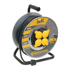 Удлинитель на катушке УК40 IEK PROFESSIONAL, 2P+PE КГ, 3х1.5 мм², 40 м [WKP16-16-04-40-44]
