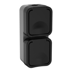 Розетка 2-местная IEK TORS вертикальная 16А IP55 TS132 графит [TS-R26-16-55-V-K53]