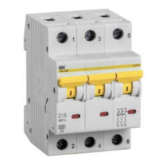 Автоматический выключатель IEK KARAT ВА47-60M 3P D 16А 6кА [MVA31-3-016-D]