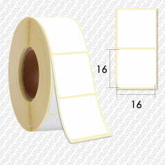 Термоэтикетки ЭКО 16 х 16 мм, белые (2000 шт в рулоне)