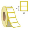 Термотрансферные этикетки ПЛГ 58 х 30 мм, белые (900 шт в рулоне)