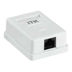 Настенная информационная розетка RJ45 ITK 8P8C кат. 5E UTP 1-порт белая [CS2-1C5EU-12]