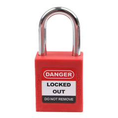 Замки нейлоновые со стальной дужкой, 38 мм, ∅ 6.4 мм, красные, 6 шт [gws51339]