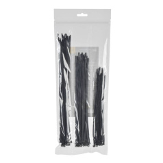 Набор хомутов-стяжек нейлоновых IEK 3.6 х 200 мм, 3.6 х 250 мм, 3.6 х 300 мм, черные (75 шт) [UNH35-N04-075]