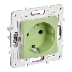 Розетка IEK SKANDY с заземлением без шторок 16А SK-R05G мятный [SK-R11-16-K06]
